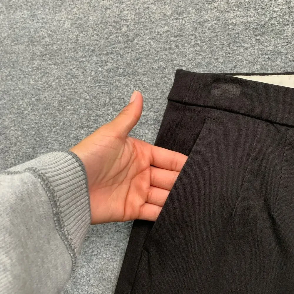 J Crew Pants Womens 4 Black Martie Bi Stretch Side Zip Slant Pocket Tapered